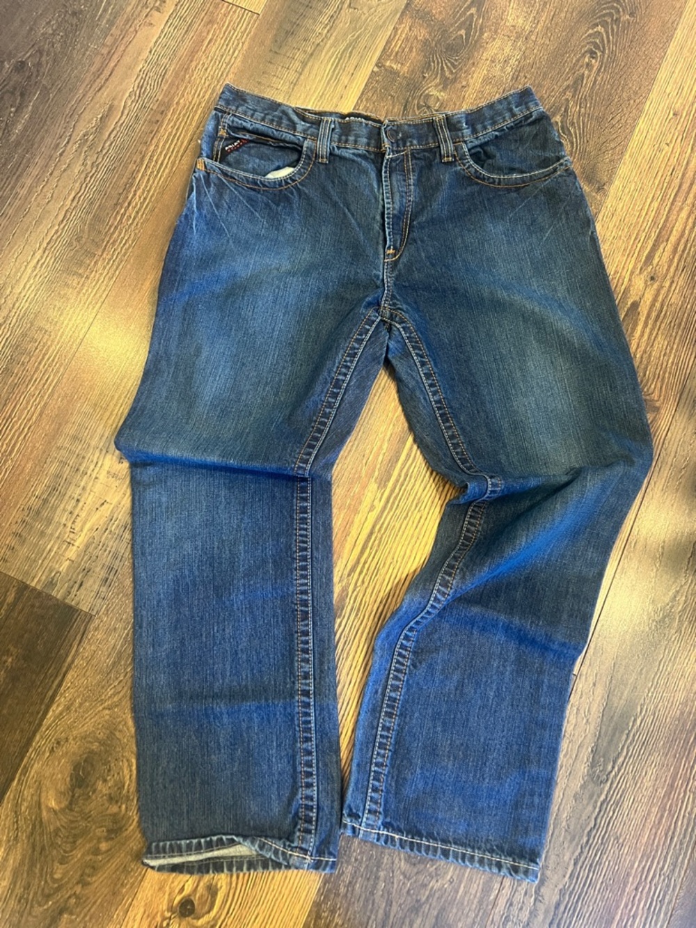 Ariat Indigo Denim Jeans with Orange Stitching